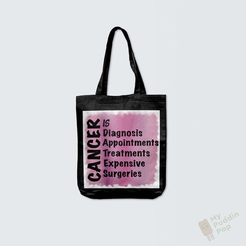 Cancer Is-Tote Bag Pink/black