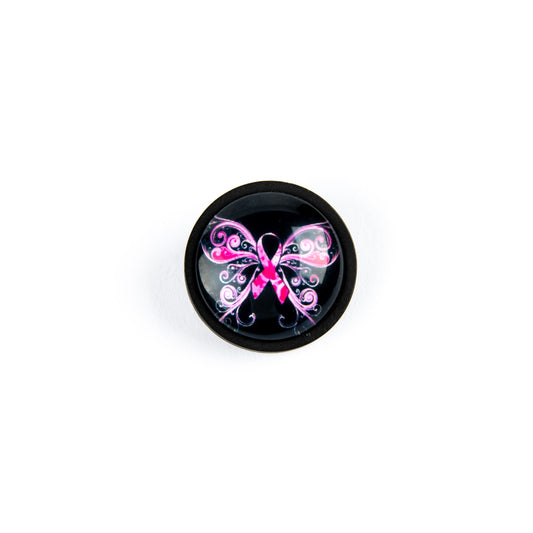 Pink Butterfly Wooden Pin